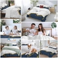 thumbnail image 5 of 3 Piece Navy Blue Gold Marble Duvet Cover Set Queen Size,Microfiber Comforter/Quilt Cover with Corner Ties and 2 Pillowcases,Modern Abstract Marble Crack Texture Soft Bedding with Zipper Closure, 5 of 8