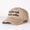 Khaki, variant on works well with coffee Letter Embroidered Color Block Trucker Hat Unisex Adjustable Cotton Breathable Fashion Cap for Travel Daily Wear
