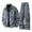 Grey, variant on Two Piece Outfits Solid Color Men's Suede Leather Jacket Retro Casual Coat Slim Fit Outfit Set for Spring Fall Winter Daily Wear Size:XL