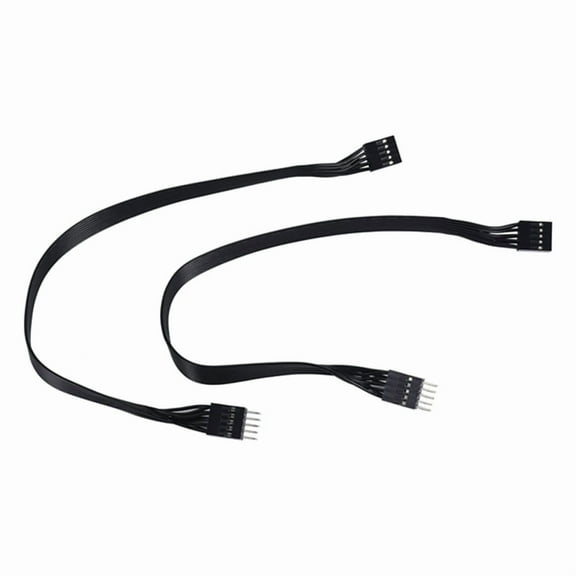 2Pcs Motherboard HD Audio 9Pin Male to Female Extension Cable for PC DIY Black 30CM