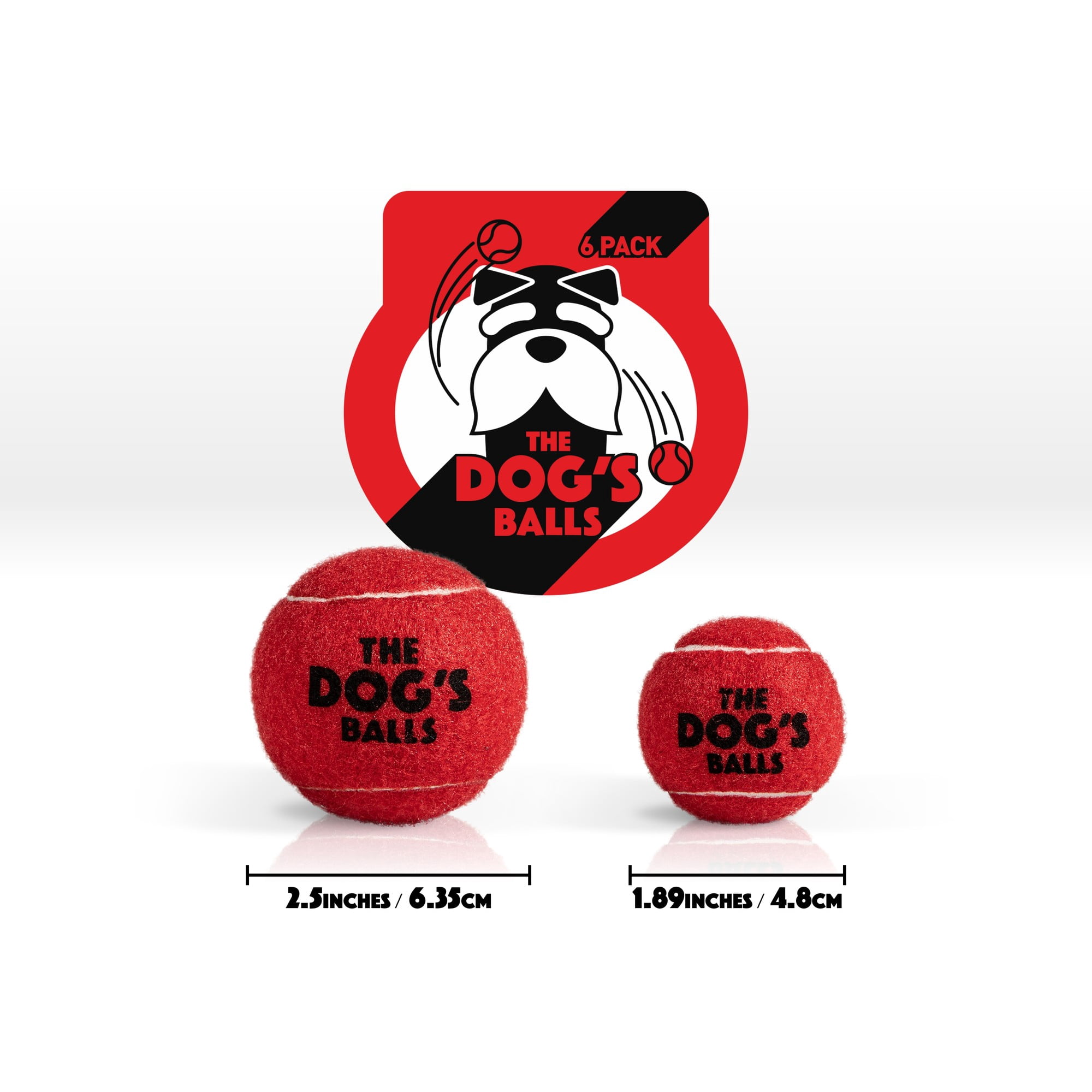 The Dog's Balls, Dog Tennis Balls, 12-Pack Red, 2.5 Inches Diameter Dog Toy, Strong Dog & Puppy Ball for Training, Play, Exercise & Fetch