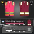 thumbnail image 2 of ProtectX High Visibility Reflective Safety Vest for Men Women Hi Vis Work Construction Vest with Pockets Class 2 Pink 4X-Large, 2 of 7
