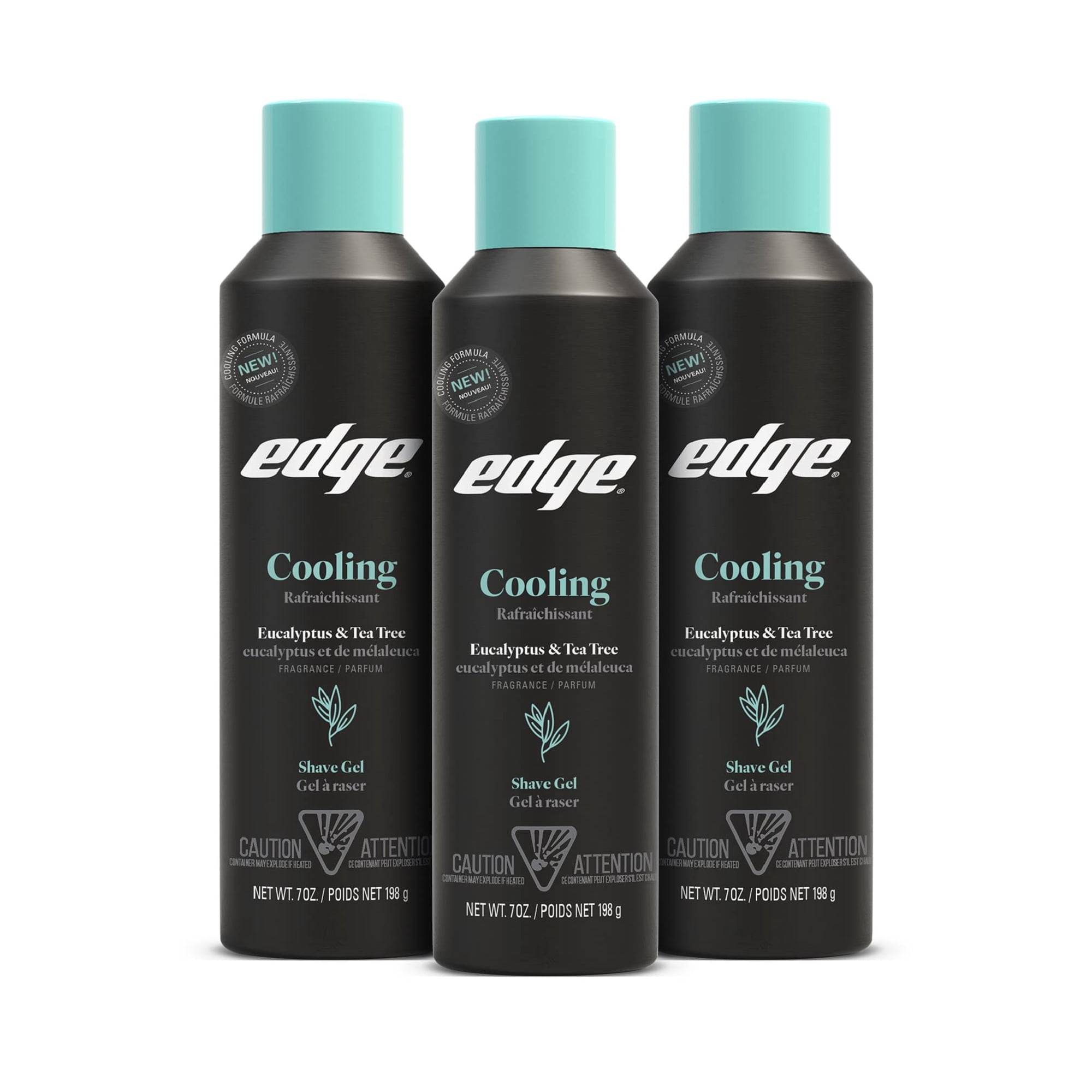 Edge Shave Gel for Men, Cooling Eucalyptus & Tea Tree, 7oz (3 Pack) - Shaving Gel For Men That Moisturizes, Protects and Soothes To Help Reduce Skin Irritation