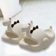 thumbnail image 1 of Pantuflas de dinosaurio Diapositivas lindas 3D Dinosaurio Punta abierta Antideslizante Suave Cómodo Secado rápido (37-38) Blanco, 1 of 5