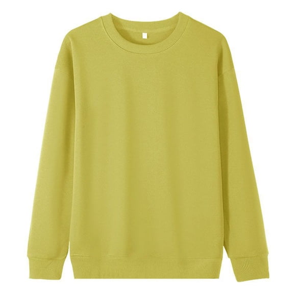 YunPes Girls Cotton Sweatshirt Solid Color Long Sleeve Pullover Kids Spring Fall Casual Crewneck Tops Basic Versatile Clothes