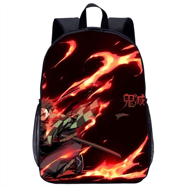 Demon Slayer-mochila escolar con estampado 3D de dibujos animados para niñas y niños, bolsa para portátil de viaje para adolescentes, Bolsa Escolar de 17 pulgadas, temporada escolar