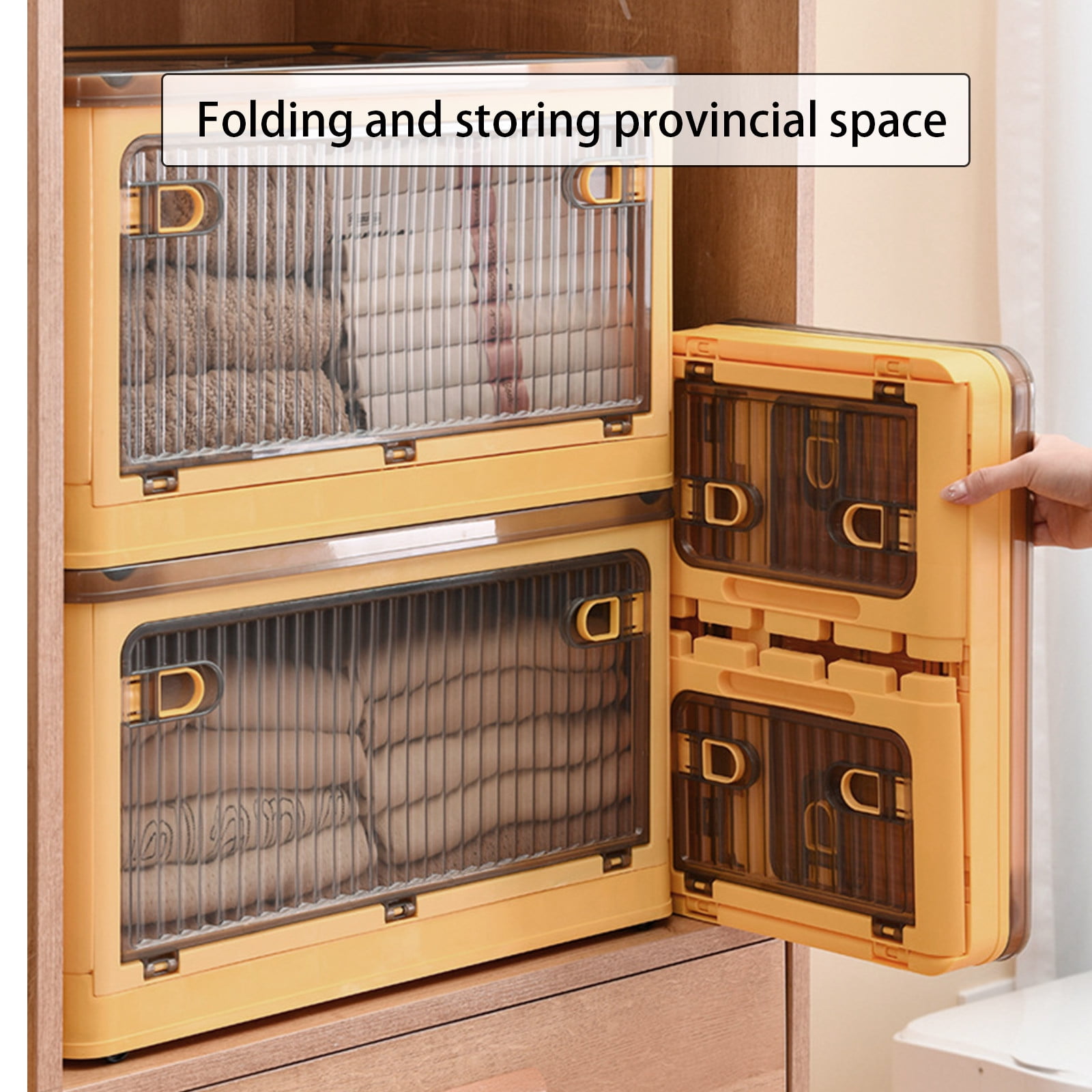 lulshou Storage Bins Clearance! Storage Bins With Lids - Storage Bins, Plastic Storage Bins For Closet Organizer, 28L Folding Storage Box, Stackable Toy Storage Bins