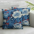 thumbnail image 3 of Creowell  Purple Blue &amp; Red Chinoiserie Pillow Covers Flowers Vintage Throw Pillowcase Decorative Watercolor Spring/Summer Cushion Cover for Sofa Bedroom Indoor Outdoor Party，Multi-Size, 3 of 5