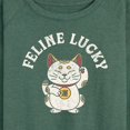 thumbnail image 3 of Instant Message - Feline Lucky - Women's Lightweight French Terry Long Sleeve Shirt, 3 of 6