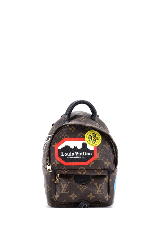 Pre-Owned Palm Springs Backpack Limited Edition World Tour Monogram Canvas Mini By Rebag