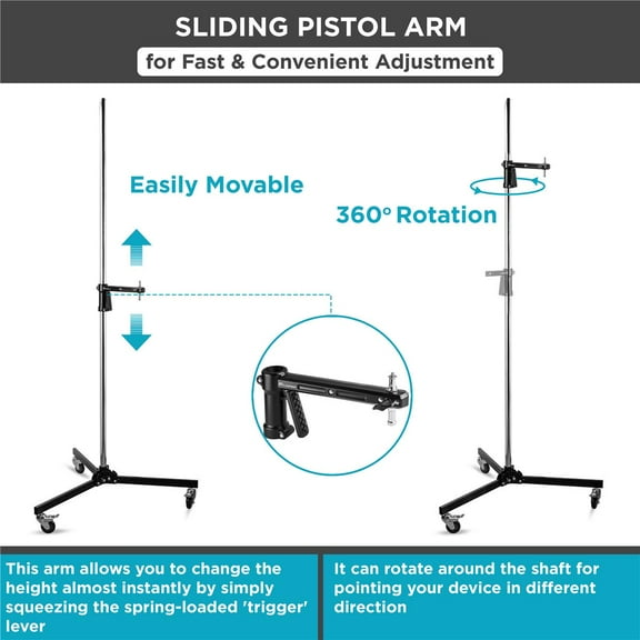 RB-PG Steel Wheeled Pistol Grip Stand