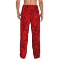 thumbnail image 3 of Daiia Men'S Red Rose Pants,Bottoms Sleep Lounge,Pajama Pants,Pj Bottoms Drawstring And Pockets-Xx-Large, 3 of 9