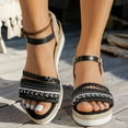 thumbnail image 5 of Mostsola Bohemian Sandals for Women 2025 Open Toe Braided Espadrilles Slingback Wedge Sandals, 5 of 9