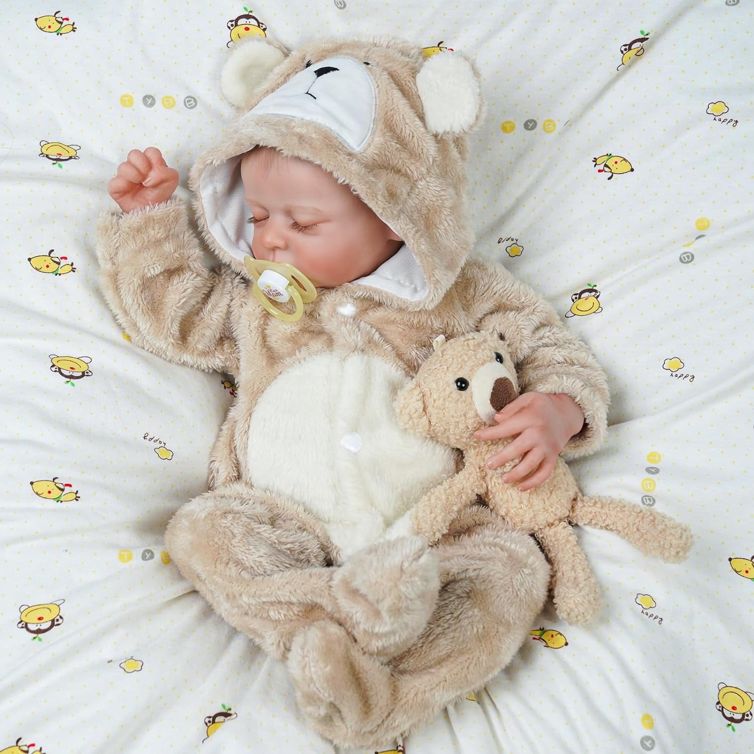 RELAX 17inch Reborn Dolls Realistic Newborn, Whole body siliconeToddler  Toys, Sleeping Baby Doll Cute Lifelike Baby Boys Girls Xmas Gift(Random