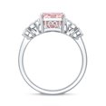thumbnail image 3 of Rosec Jewels IGI Certified 4 Ct Radiant Cut Lab Grown Pink Diamond Engagement Ring (VS1 Grade), 14K White Gold, US 5.50, 3 of 9