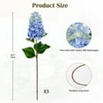 thumbnail image 3 of 3PCS Artificial Blue Hydrangea Flowers 28" Long Stem Silk Faux Hydrangeas Fake Flower Floral Arrangement Wedding Bouquets for Vase Centerpieces Decor, 3 of 6