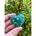 thumbnail image 3 of Malachite Gemstone Hearts, Polished Malachite Puffy Hearts, Malachite Palm Stone, Malachite Heart (5 Hearts）, 3 of 8