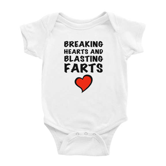 Breaking Hearts and Blasting Farts Cute Baby Clothing Bodysuits Boy Girl Unisex