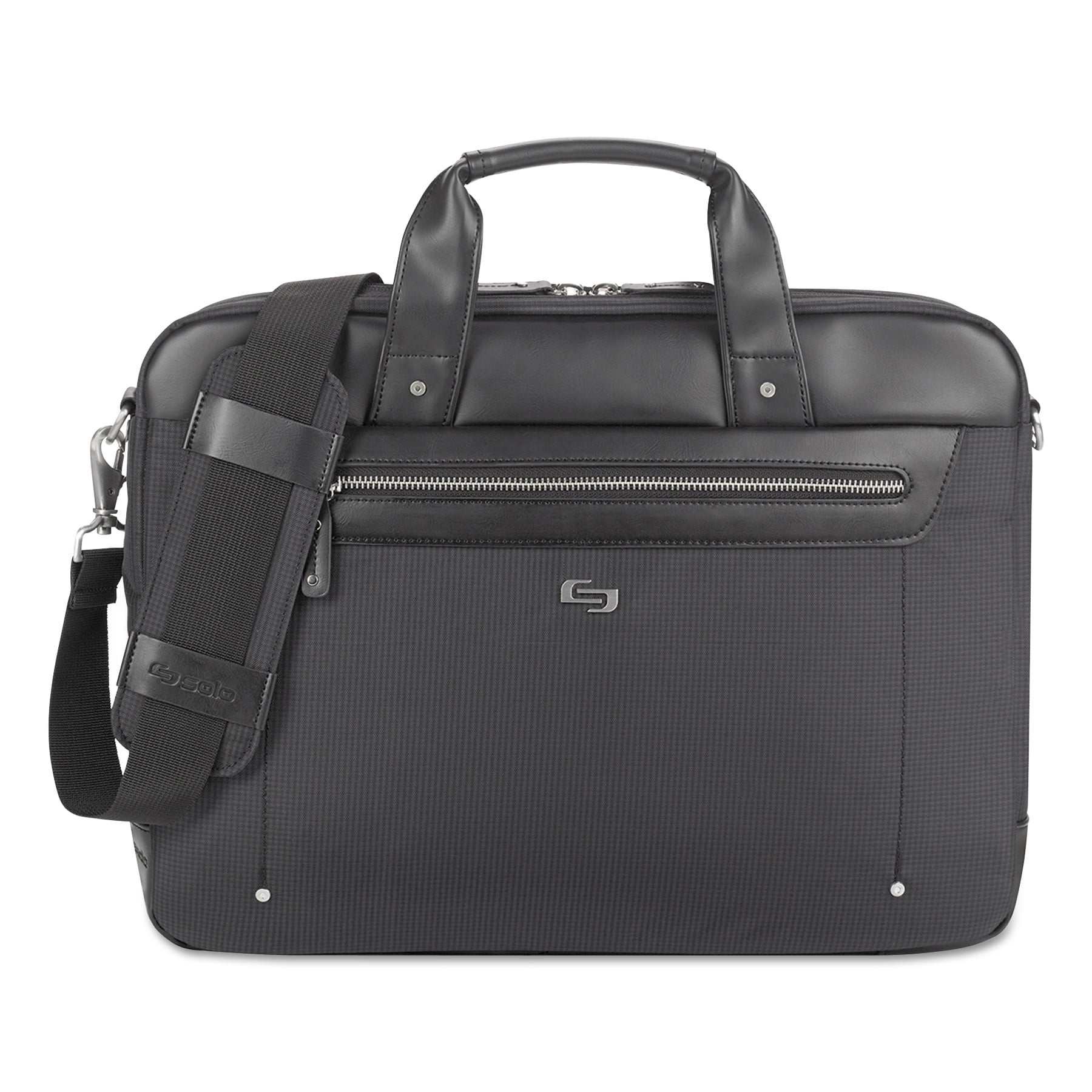 Solo Irving Briefcase, 16.54" x 2.36" x 13.39", Polyester, Black