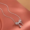 thumbnail image 6 of OJinShaWanO Black Necklaces for Women Elegant Silver Bow Necklace Light Necklace Simple Design Versatile Necklace for Gift, 6 of 7