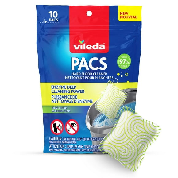 Vileda PACS Floor Cleaner, Crisp Citrus, Enzyme floor cleaning solution