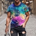 thumbnail image 2 of Men Shirt Sale Men's Short Sleeve Round Neck T Shirts Starry Sky Print Comfortable and Stylish for Everyday Casual, 2 of 5