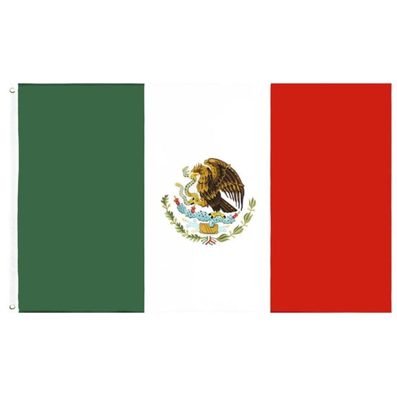 Double Sided Heavy Duty Mexicanos National Country Flags with Sewn Striped