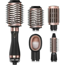 Hair Dryer Brush Set for Salon-Style Blowouts - Detachable Hot Air Brush with Oval & Round Brushes for Straightening, Curling & Volumizing