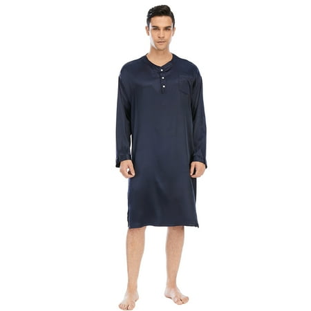 

Men s Nightshirt Comfy Nightgowns long Sleeve Loose Pajama Sleep Shirt