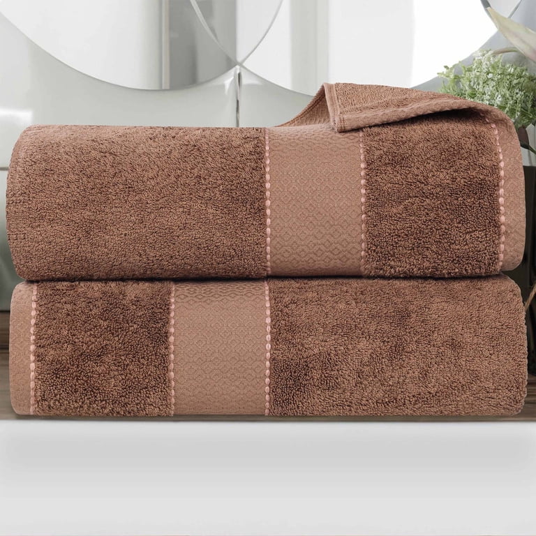 Superior Niles Giza Cotton 2-Piece Bath Sheet Set, Chocolate photo 1