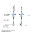 thumbnail image 5 of Swiss Blue Topaz Floral Earrings, Dangle Drop Earrings in 925 Sterling Silver, 5 of 6