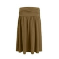 thumbnail image 5 of WTOBBY Women's Below Knee Length Solid Color Ruched Flowy Midi Skirt with Side Pockets, Regular Fit Casual Elegant Skirt for Office Work and Everyday Sophisticated Wear,Complexion XL, 5 of 5