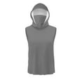thumbnail image 4 of Olyvenn Unisex Casual Hooded Tops with Ear-Hook Face Mask Solid Color Sun Protection Short-Sleeve Ice Silk Shirts Gray XXXXL, 4 of 8