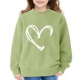 thumbnail image 5 of YunPes Kids Crewneck Fleece Pullover Tops Cute Heart Print Sweatshirts for Teen Girls Casual Cozy Tops Fall Winter Trendy Clothes, 5 of 6