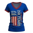 thumbnail image 4 of MEICHEN Women's America 250th Anniversary Short Sleeve V Neck T Shirt Summer 1776-2026 Blouse Top Patriotic Graphic Tee, 4 of 7