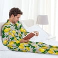thumbnail image 6 of Honeii Lemon Seamless Pattern Oil Painting Effect Pattern Mens Pajamas Set,2pcs Men's Lounge Long Sleeve Sleep Shirt and Pajama Bottoms Sleepwear Set,Mens Pjs Sets-Large, 6 of 7