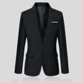 thumbnail image 6 of Flap Pockets Long Sleeve Men Blazer Solid Color Single Button Lapel Suit Jacket Male Clothing, 6 of 7
