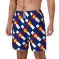 thumbnail image 5 of Men's 2 in 1 Swim Trunks with Compression Liner Flag Of Colorado Quick Dry Beach Shorts, 5 of 6