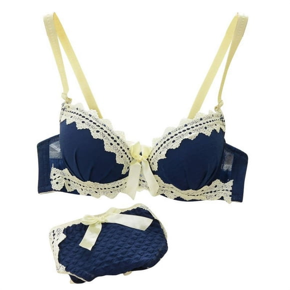 Clearance! Sexy Young Women Push-Up Padded Bra Set Lingerie Underwear Brassiere&Panties Suit 2 Pcs Pink B 34