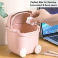 thumbnail image 7 of Desktop Trash Can, Cute Mini Garbage Can with 90Pcs Trash Bags, Plastic Small Desk Waste Basket with Flip Lid for Bathrooms, Kitchens, Offices, Dressing Table, 7 of 7