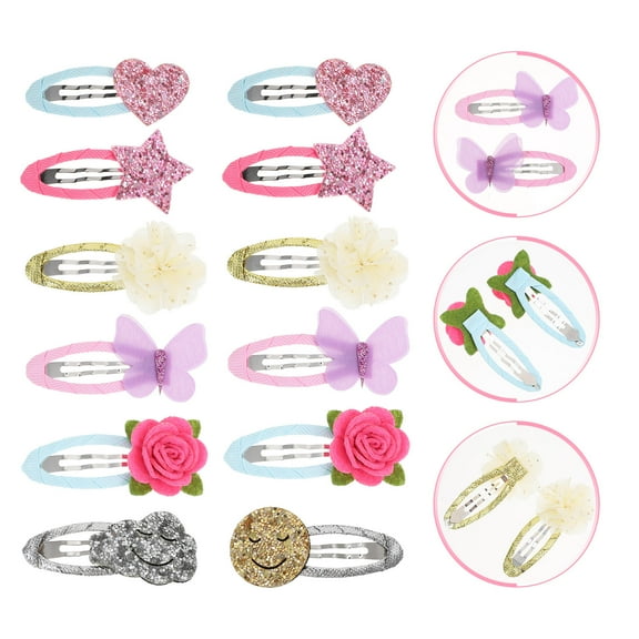 STRANDCHIC 12pcs Small Zinc Alloy Hair Barrettes for Girls, Stylish Hair Accessories for Home and Party Use