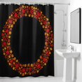 thumbnail image 4 of Red Yellow Flowers Wreath Fabric Shower Curtain Floral Plant Black Washable Shower Curtains for Bathroom, Waterproof Bath Curtain with Hooks Home Decor 72x72in, 4 of 8
