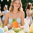 thumbnail image 6 of Tyidzon Easter Carrot Drawstring Bag, 9.5 Inch Flocked Candy Pouch with Drawstring Cord, Spring Easter Basket Stuffer for Egg Hunt Party Favors, 6 of 6