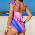 thumbnail image 6 of Aboser Ruffle Hem Bikini Sets for Women High Waisted Two Piece Swimsuits Trendy Tie Dyed Bathing Suit Crop Swim Top with Buttom Bikinis for Summer Beach 2026 Blue S, 6 of 6
