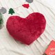 thumbnail image 1 of Cojín decorativo navideño | Detalles en rojo menta y blanco • Forma de corazón de felpa • Cojín bordado para sofá festivo • Material de pelo duradero | Soporte lumbar festivo para sala de estar y, 1 of 5