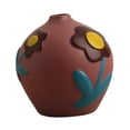 thumbnail image 4 of Abbracc Ceramic Painted Vase Flower Vases Accessories Flower Arrangement Table Vase Boho Dark Red, 4 of 9