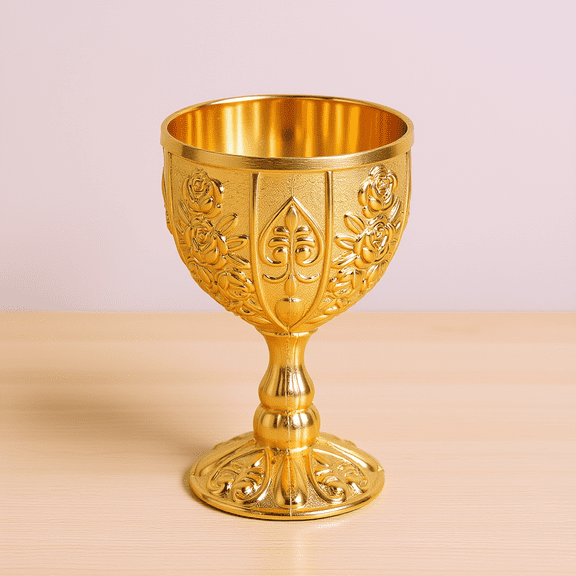 WRITWAA Elegant Golden Chalice Cup Zinc Alloy Artistic Vintage Design