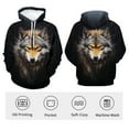 thumbnail image 3 of WHNBCW Funny Wolf Printed Hoodie Animal Graphic Sweatshirt, 3 of 7