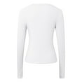 thumbnail image 4 of Womens Long Sleeve Shirts V Neck Going Out Slim Fit Causal Crop Tops 2024 Fall Fashion Clothes Womens Loose Tops Casual Womens Short Sleeved Athletic Tops Athletic Women Womens Long Sleeve Tees, 4 of 4