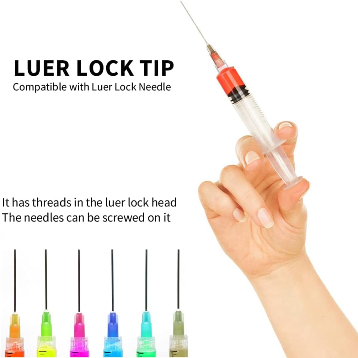 50 Pcs - 5ml Syringes with 14ga, 20ga,21ga, 23ga Blunt Tip Needles With Syringe Caps and Needle Caps for Refilling and Measuring Liquids, Oil or Glue Applicator